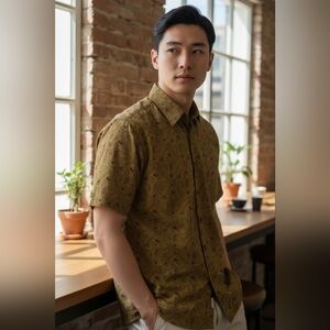 Reyn Spooner Button Down Shirt, Green XXL Tropical Hawaiian Vacation Cruise